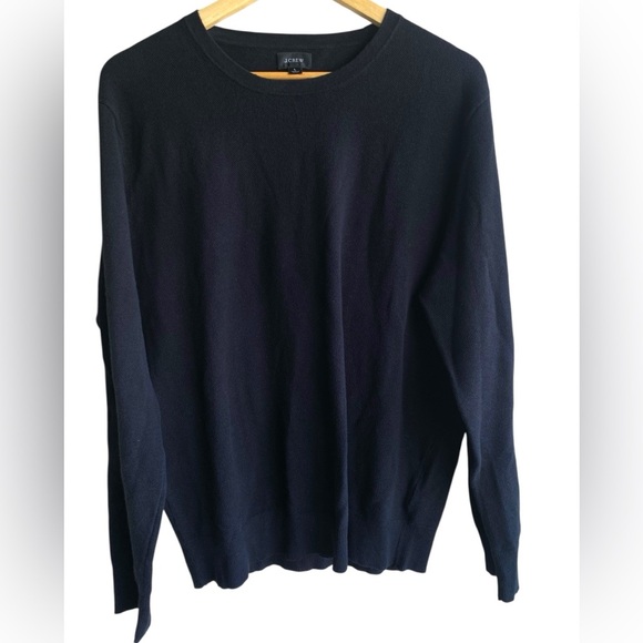 J. Crew Black Crewneck Sweater cashmere mixed Classic Knit - Picture 1 of 10